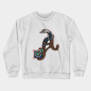 Letter A Manicule W 14C Maastricht Psalter parody Crewneck Sweatshirt